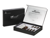 HR Matrix hair and scalp treatment kit with bottles and a black box on a white background